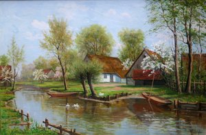 Kanal im Spreewald im Fruhlingn